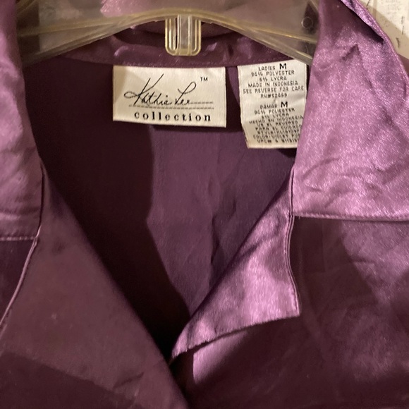 Ladies Size Medium Kathy Lee Collection Silk Button Down Dress Shirt - Picture 2 of 15